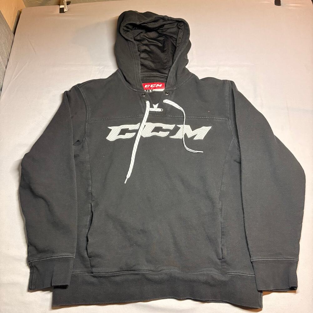 Black CCM pullover hoodie